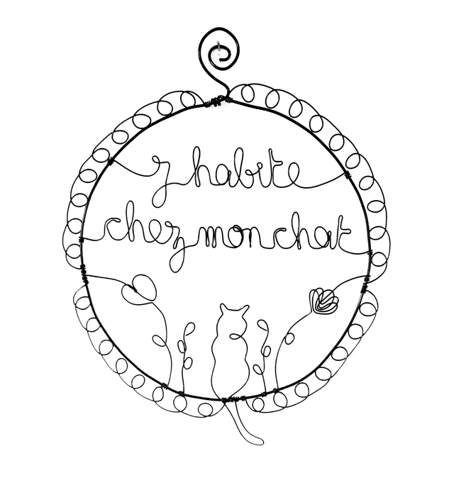 Cadre &quot;J&#039;habite chez mon chat&quot;