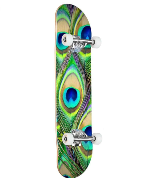 Mini Logo Peacock Feather Complete Skateboard - 7.75”