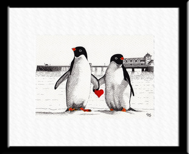 Adelie pier heart - 10" x 8"