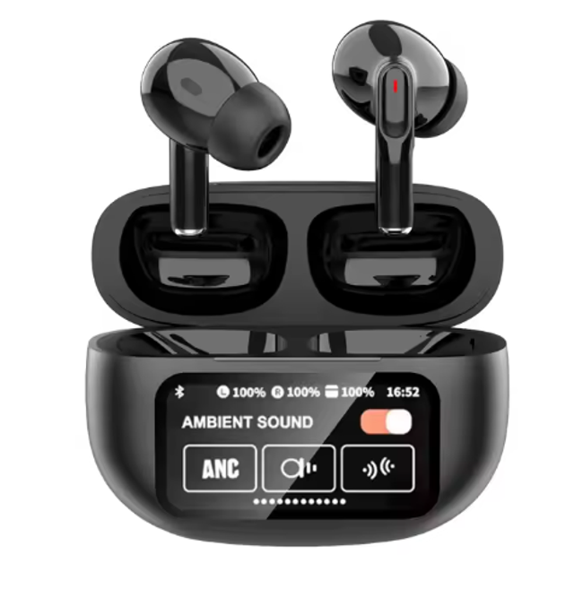 Écouteurs Bluetooth 5.4 avec suppression du bruit , boîtier à écran tactile Casque OEM ANC ENC True Wireless