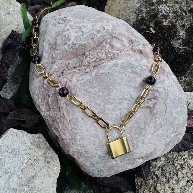 Collier SANSA grenat 