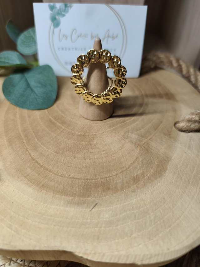 BIG BAGUE CERCLE MARTELE GOLD - AJUSTABLE 0000879