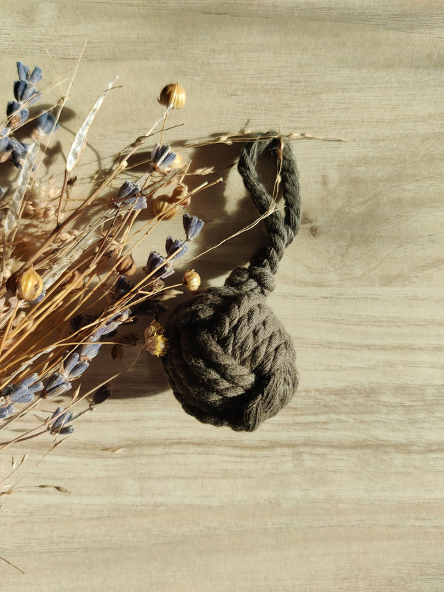 Porte-clés - Pomme de touline - Kaki