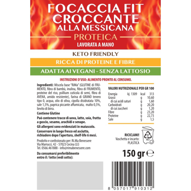Focaccia fit croccante proteica alla messicana