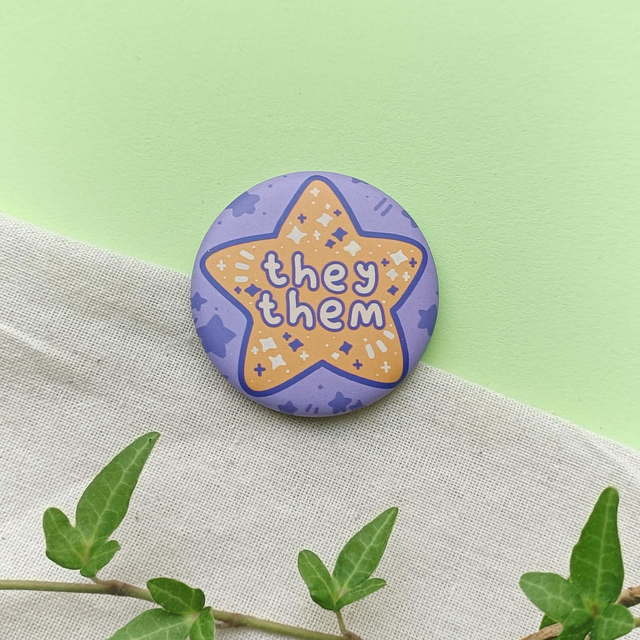 pronoun button pins - thems