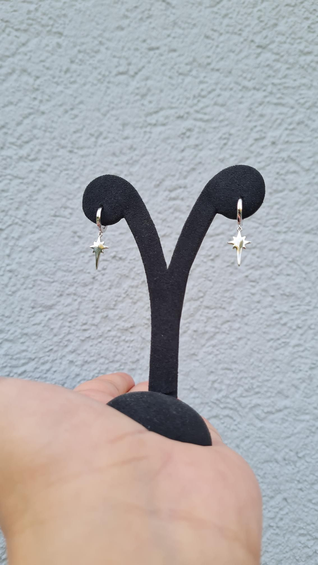 Dormeuses "Memories" en acier inoxydable argent (la paire)