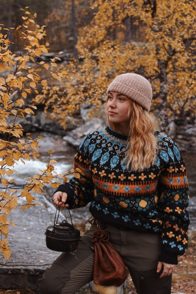 Kathmandu Sweater Kit - Col 03 (Black Luna &amp; Vidde) - Wool &amp; Pattern - Linka Neumann