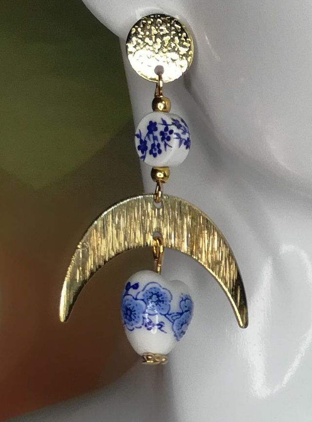 Boucles d'oreille perles céramique