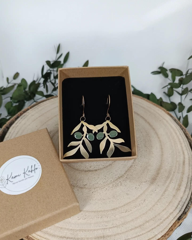 Boucles d'oreilles Oliva vertes