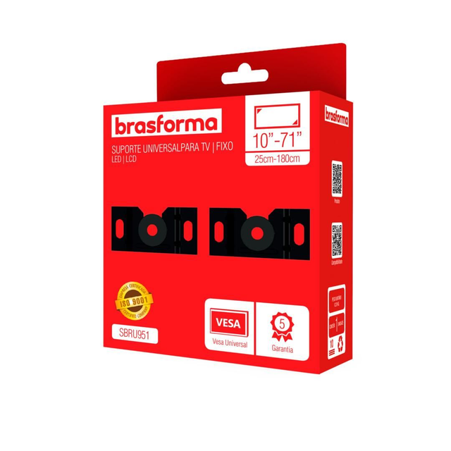889 - Suporte TV Fixo Universal 10 a 71 Pol. Brasforma