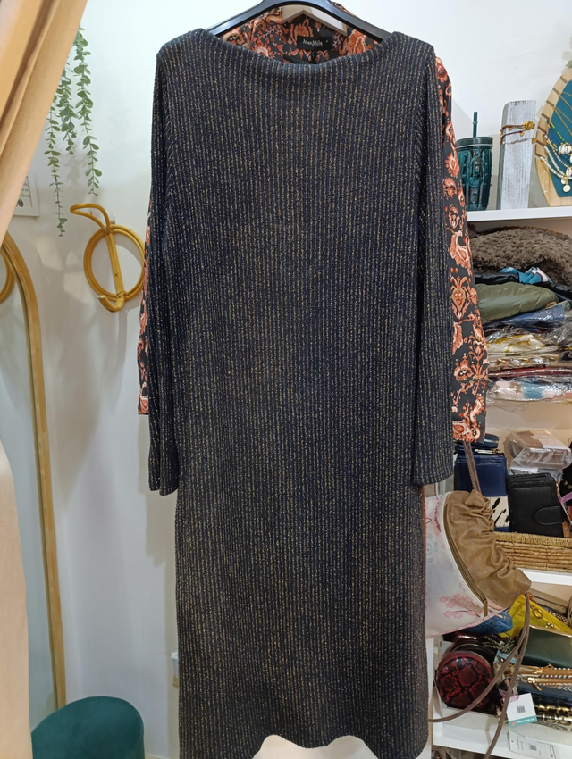 Vestido punto brillante dorado