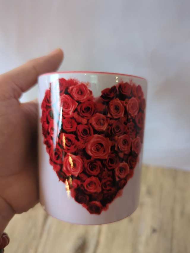 M066 mug coeur rose bonne fête maman Provins