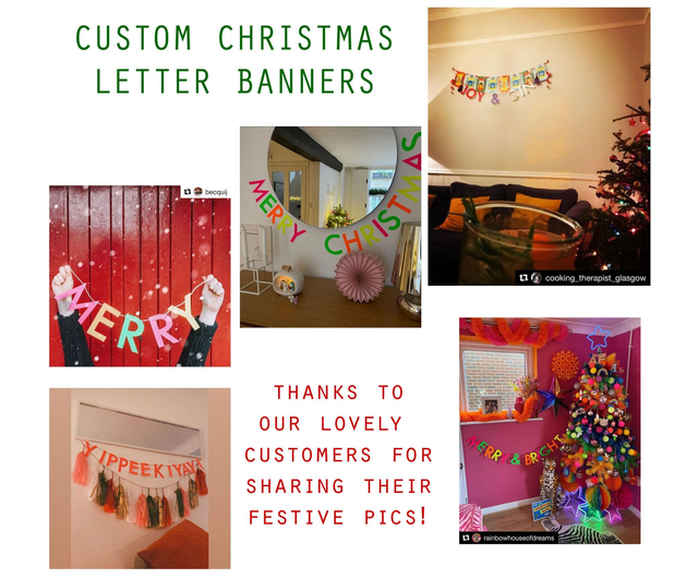 CUSTOM Christmas letter banner