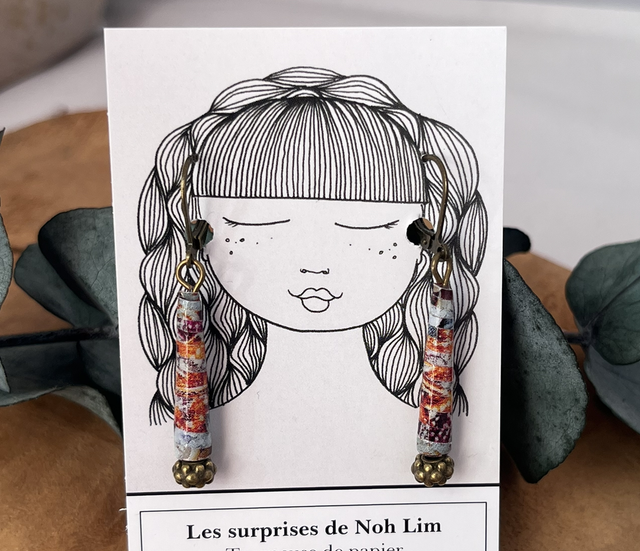 Boucles d’oreilles perles de papier 