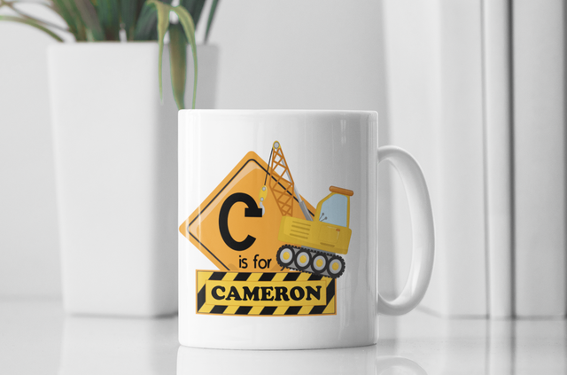 Personalised Construction Mug - Add any name