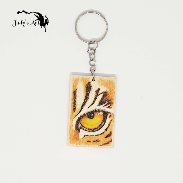 Porte-clé Pyrogravue "Oeil bestial"