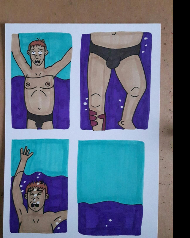 Being Grabbed (Original Drawing)