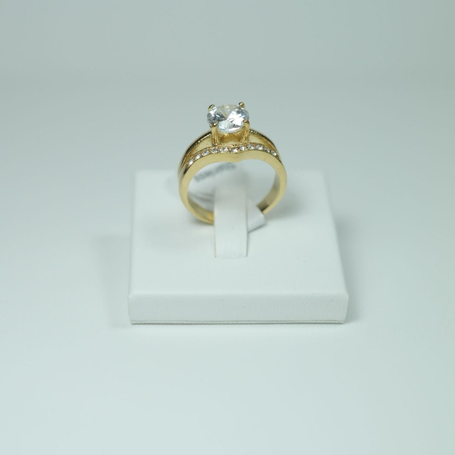 Bague En Acier Inoxydable 316L Or Et Zirconium 