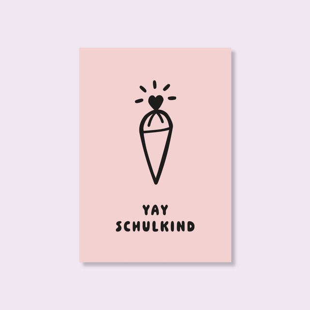 Postkarte "Schultüte rosa" | Tinyday