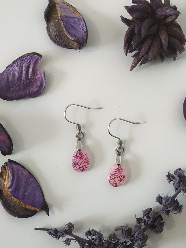 Boucles d'oreilles goutte d'eau pailletée