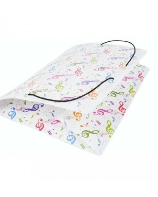 Pochette plastique A4, 3 rabats, motif clé de sol multicolore