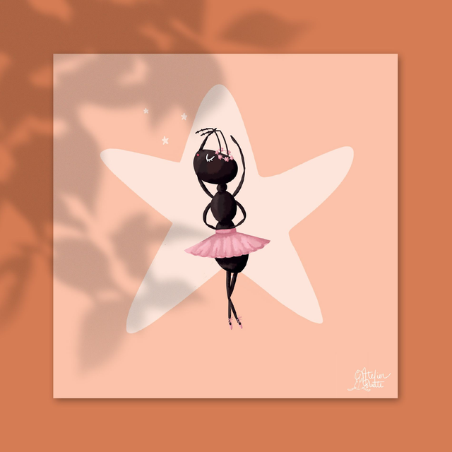 Danseuse Fourmi - 20 x 20 cm