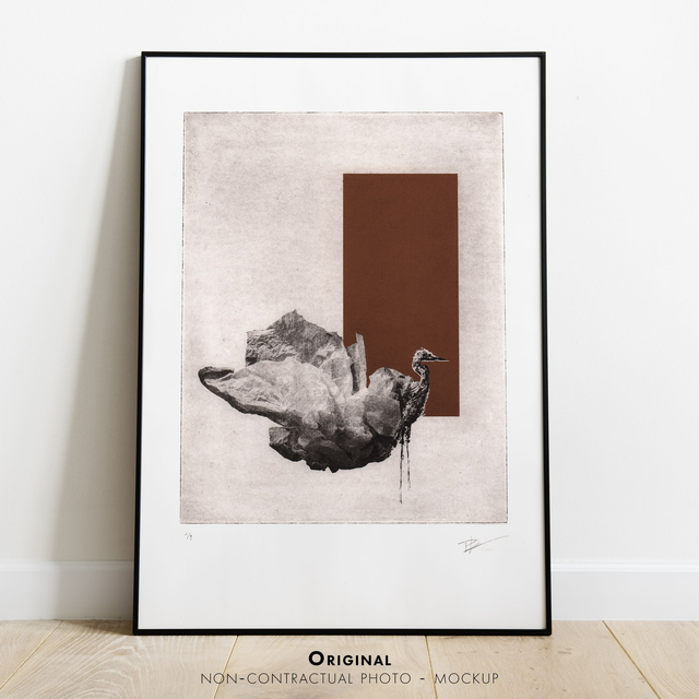 Fine art etching / Not Framed / The Crane