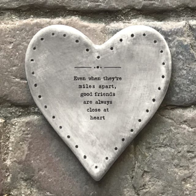 Even miles apart rustic porcelain coaster