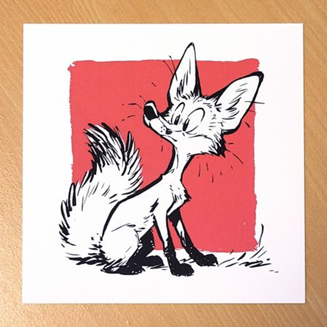 Square print Ink Red Fox