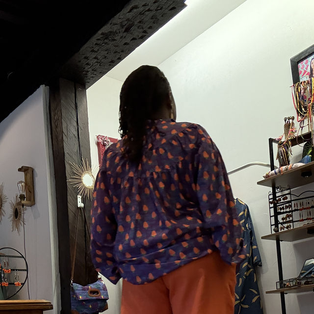 Blouse Yemandja imprimé Cajou Mûr