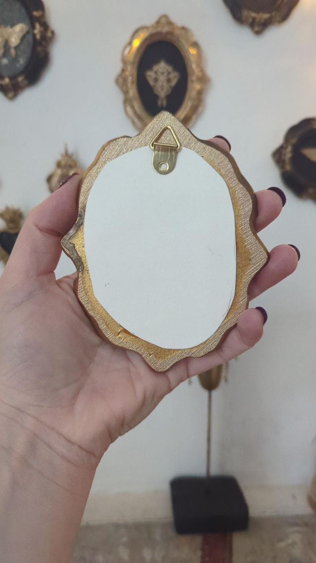 Cadre baroque doré vieilli - duo de cigales