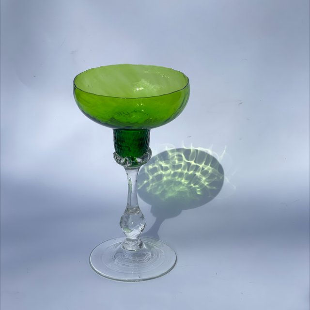 Murano Kristallglas Kerzenhalter in grün 