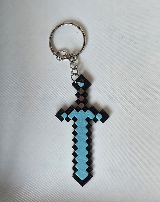 Porte clé Minecraft outils en diamant