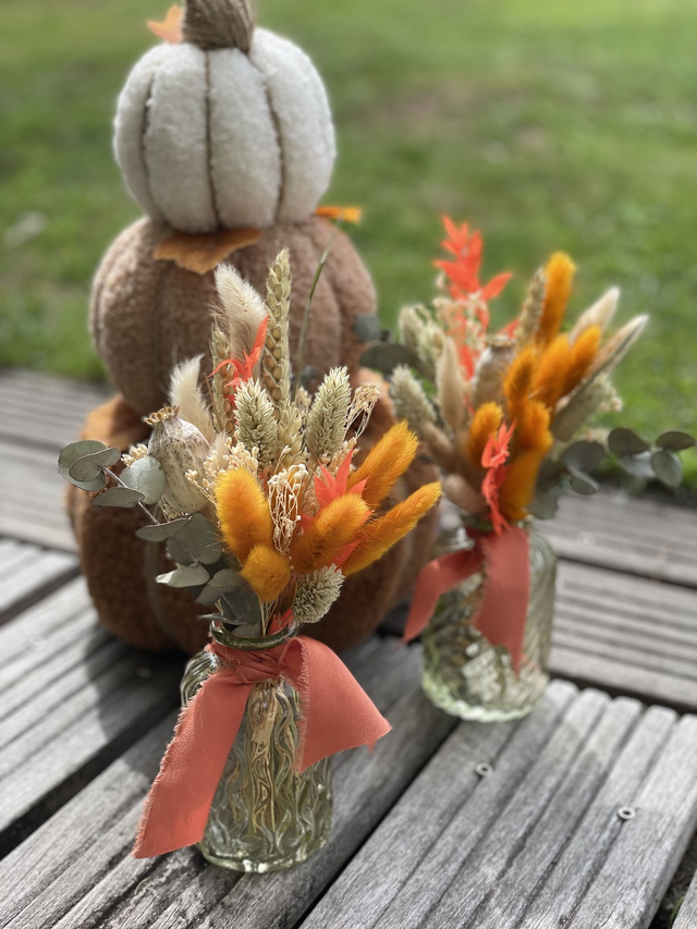 Soliflore fleuri en fleurs séchées naturelles "Mini Souffle d’Automne"