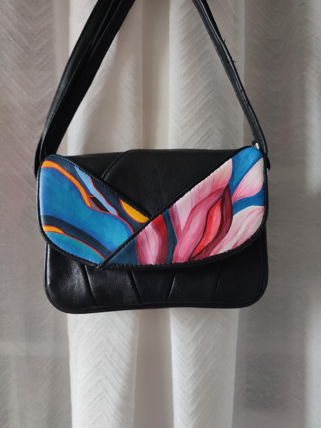 Tulipes abstraites. - Sac bandoulière