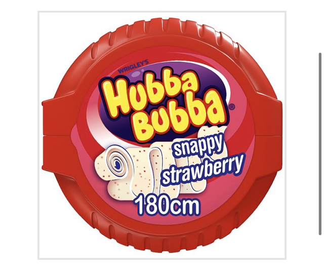 Gum, Hubba Bubba Snappy Strawberry Bubble Gum Mega Long Tape 56g