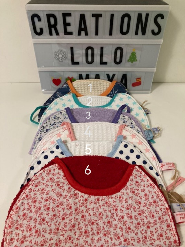 Bavoir à nouer tout coton 28x25cm