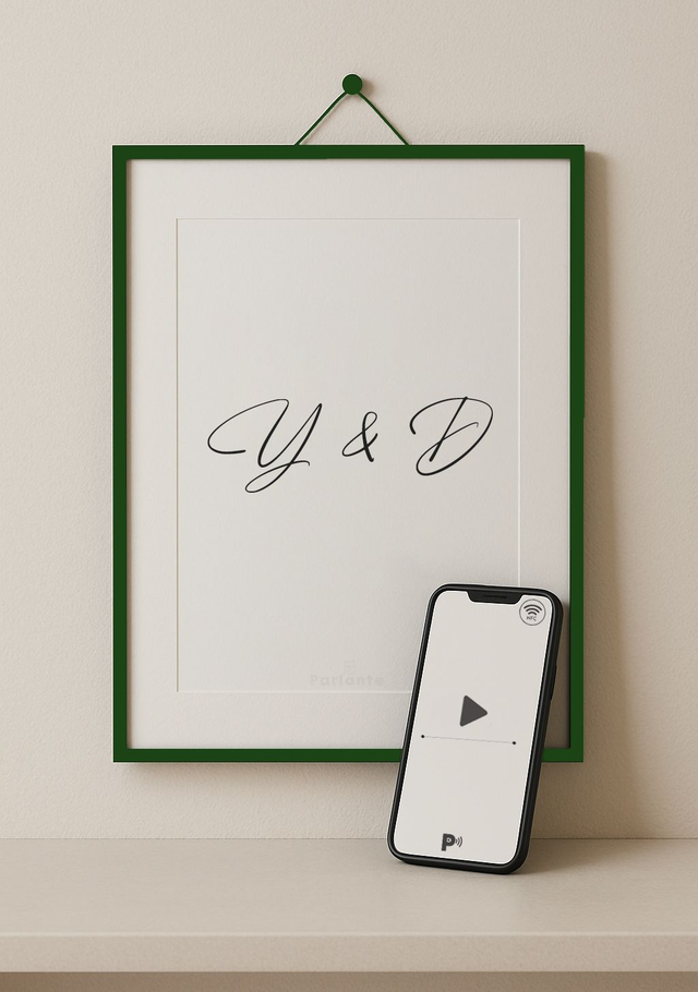 Affiche interactive initiales personnalisable (Audio, vidéo, galerie photos à découvrir etc.)