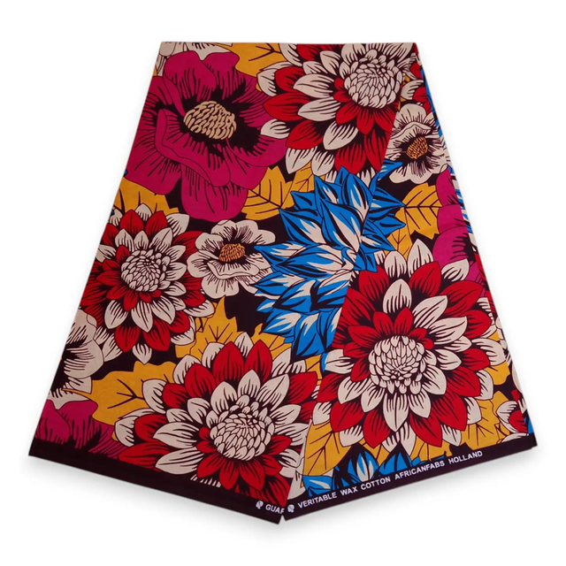 WAX Fleurs Rouges et Bleues /50cm