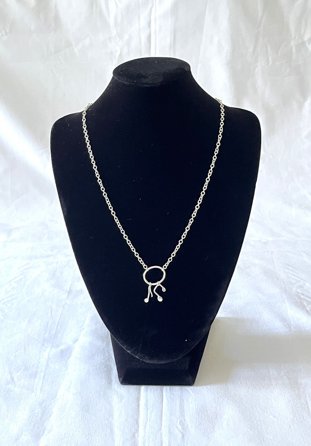 Recycled Sterling Silver Music Note Necklace with Sharp and Note Clasp