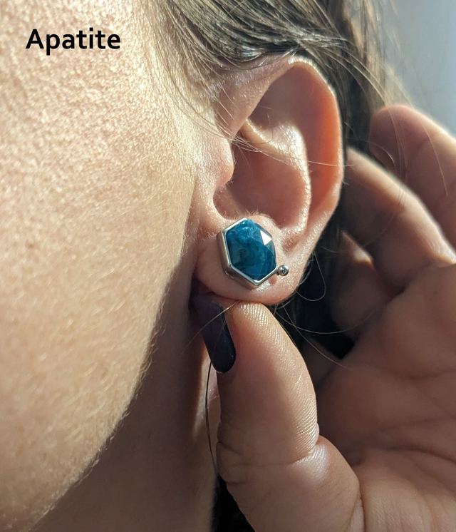 PRECOMMANDE - "Gema" - Clous Plaqué Argent, (5 Pierres au choix)