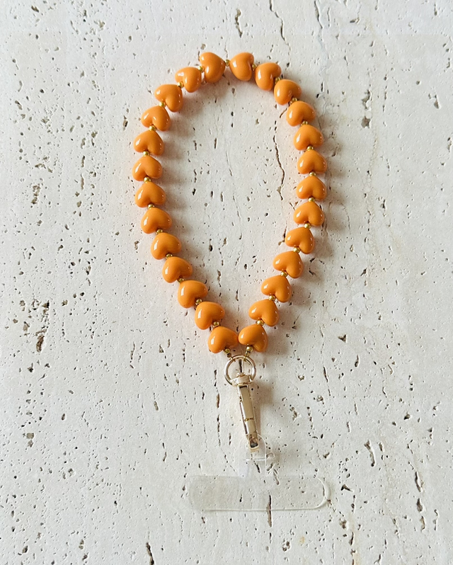 Kleine hartjes Telefoonkoort oranje 