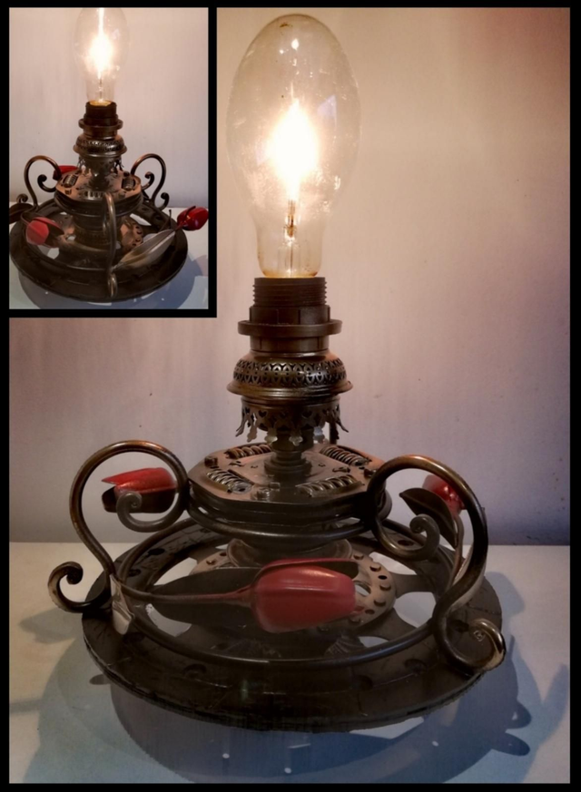 "Il était une fois..." , lampe d'ambiance esprit mécanique déco  à poser, esprit steampunk, Artisanat Français