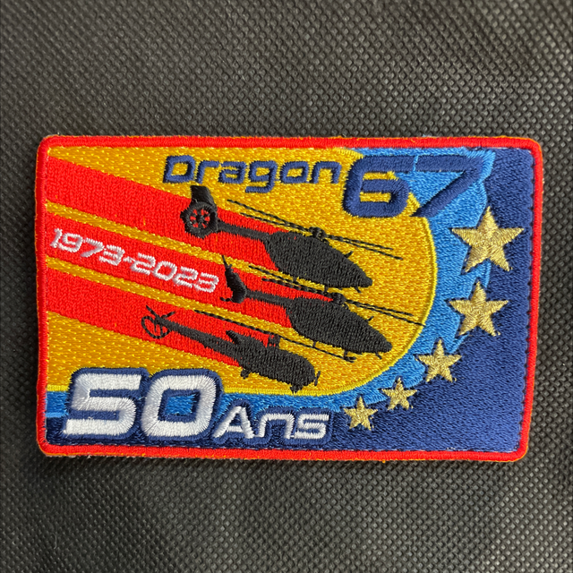 Patch 50ème Anniversaire - DRAGON 67 - rectangulaire brodé 