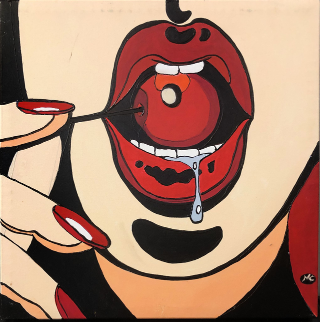 Slurp, Acrilico su tela gallery 40 x 40 cm (Mara Calzolari)