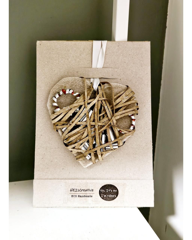  Unique Heart Shape Gift Tag Hanging Decor Card ECO Handmade