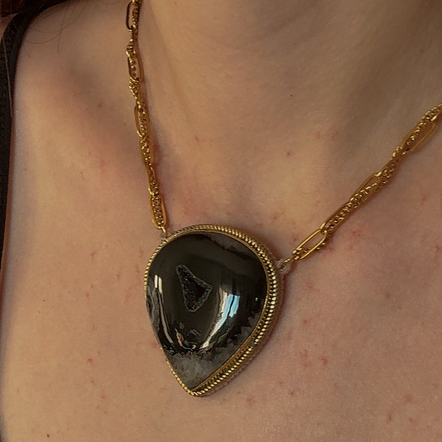Collier IMPÉRATRICE onyx druzy