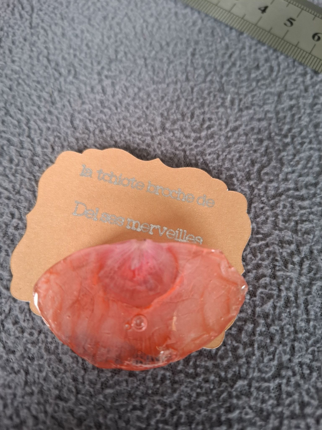 La tchiote broche  coquelicot