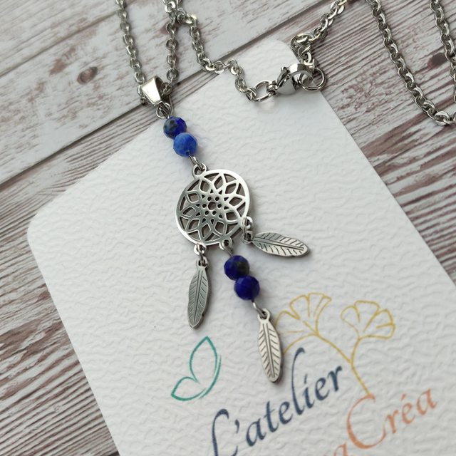 Collier Attrape-rêve et Lapis Lazuli