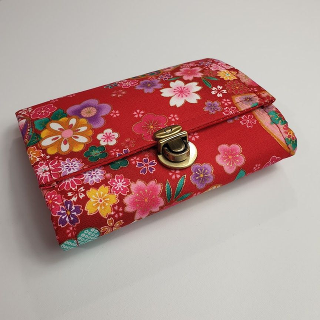 Portefeuille court Ă fermoir "Miya" rouge